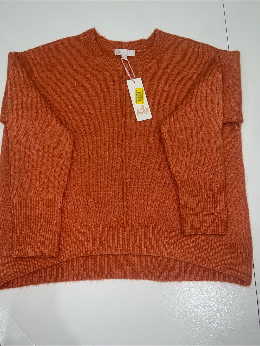 Gianni Bini girls Rust Orange Crewneck Sweater